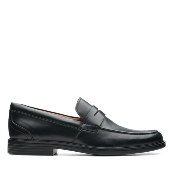 Clarks Mens Un Aldric Step Loafers Black | USA-7946051